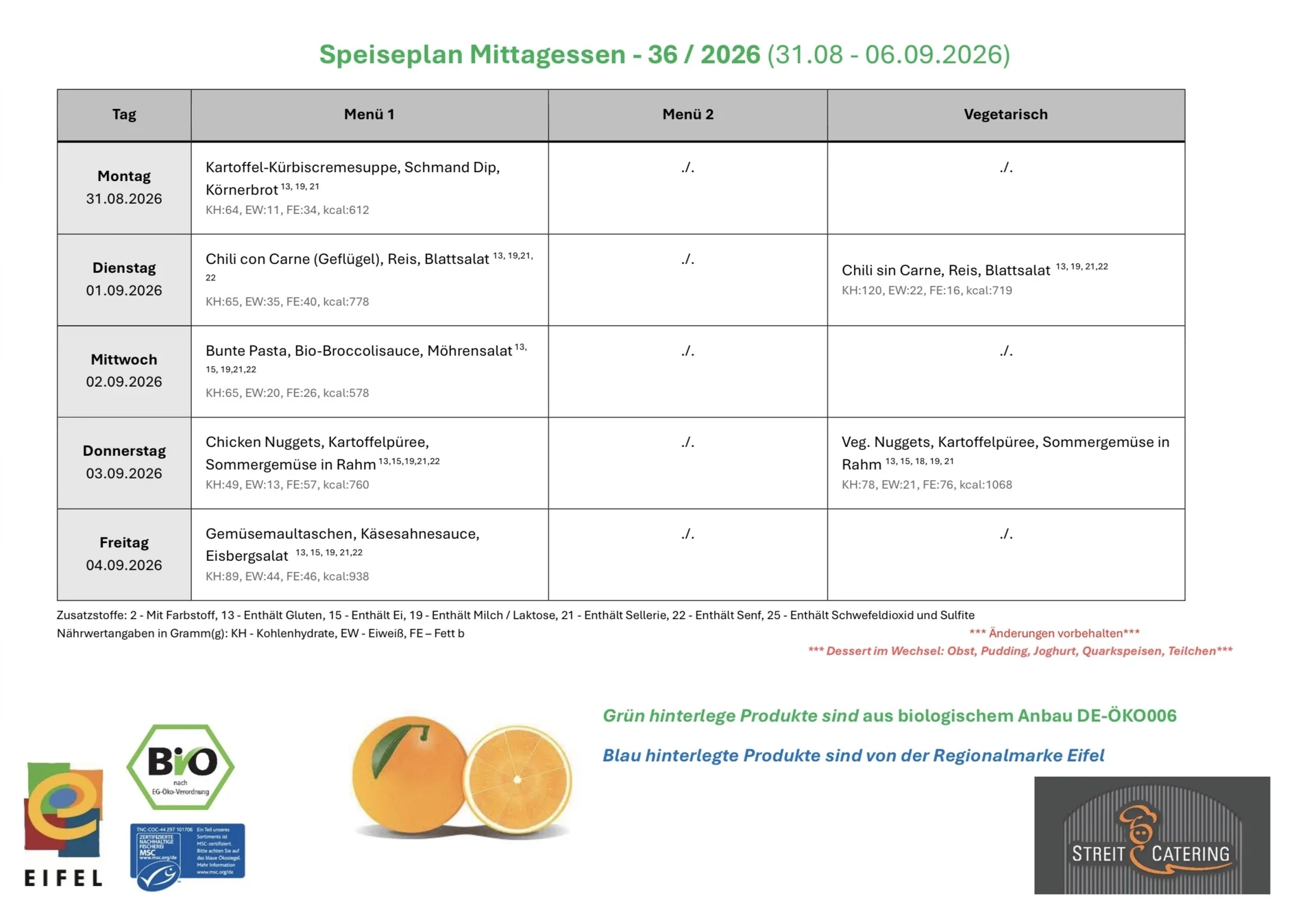 Speiseplan