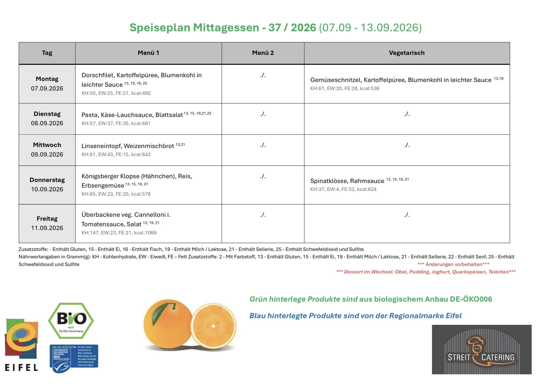 Speiseplan