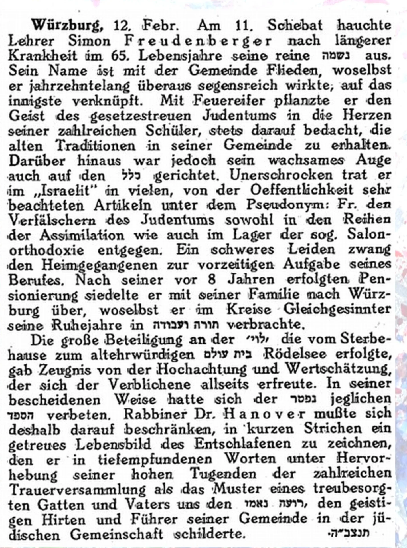 Traueranzeige Freudenberger