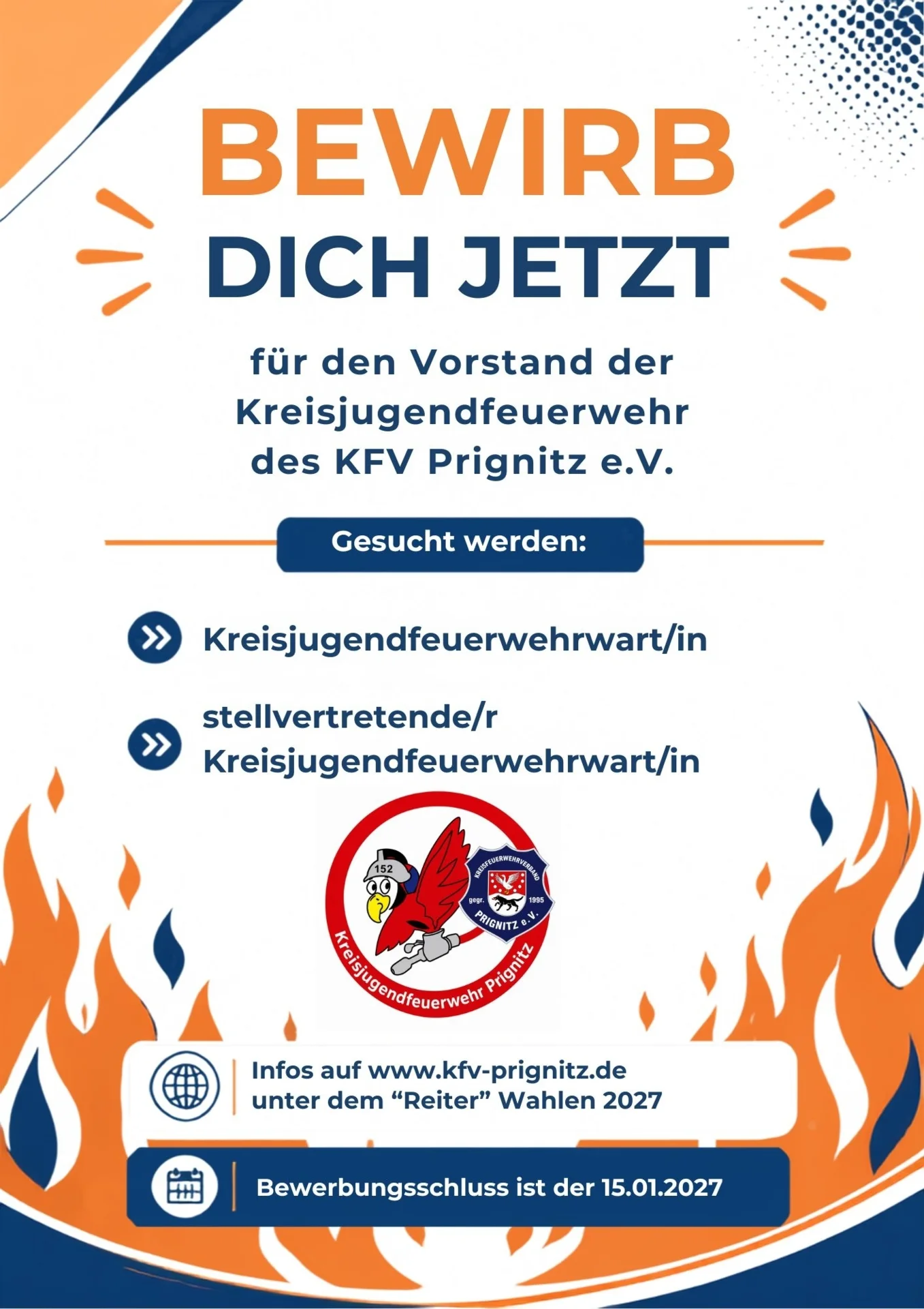 Wahlplakat Vorstand Kreisjugendfeuerwehr Social Media