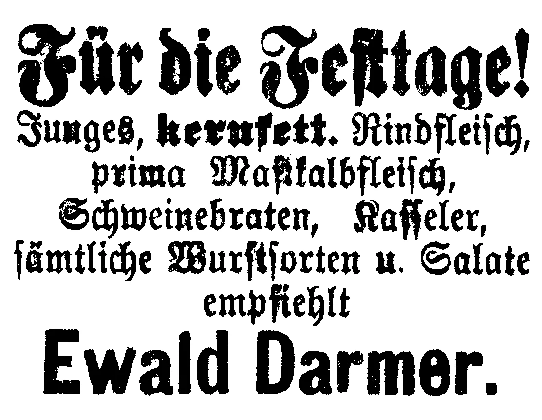 Annonce Darmer im Neukalener Tageblatt vom 12.4.1935
