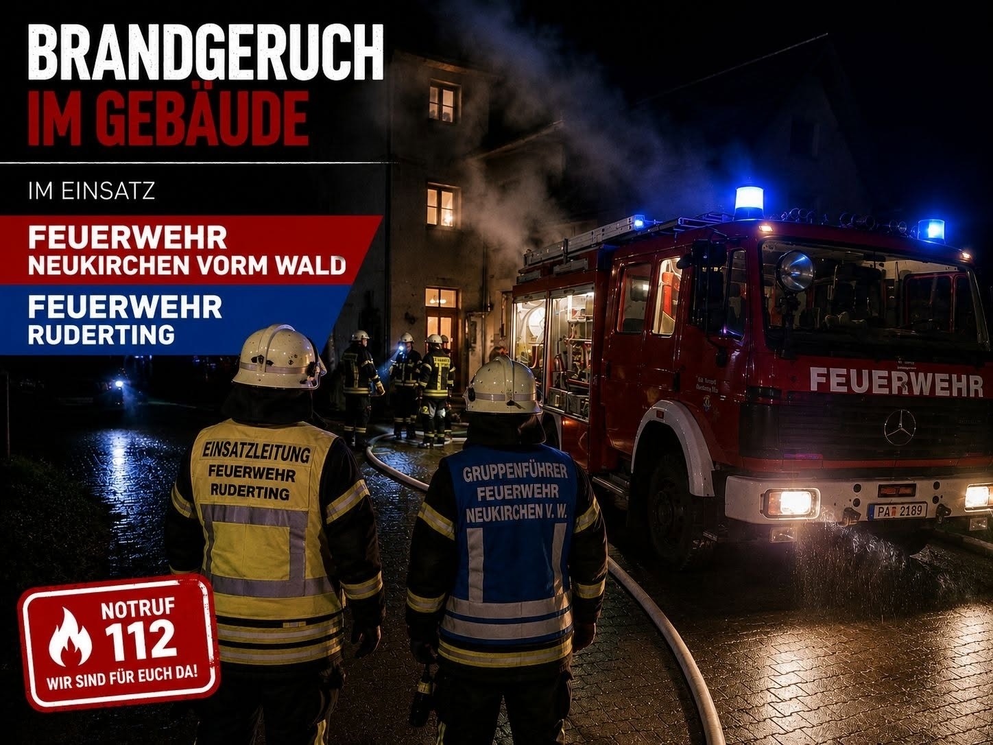 26.08.2026 B3 Brandgeruch im Gebäude in Ruderting