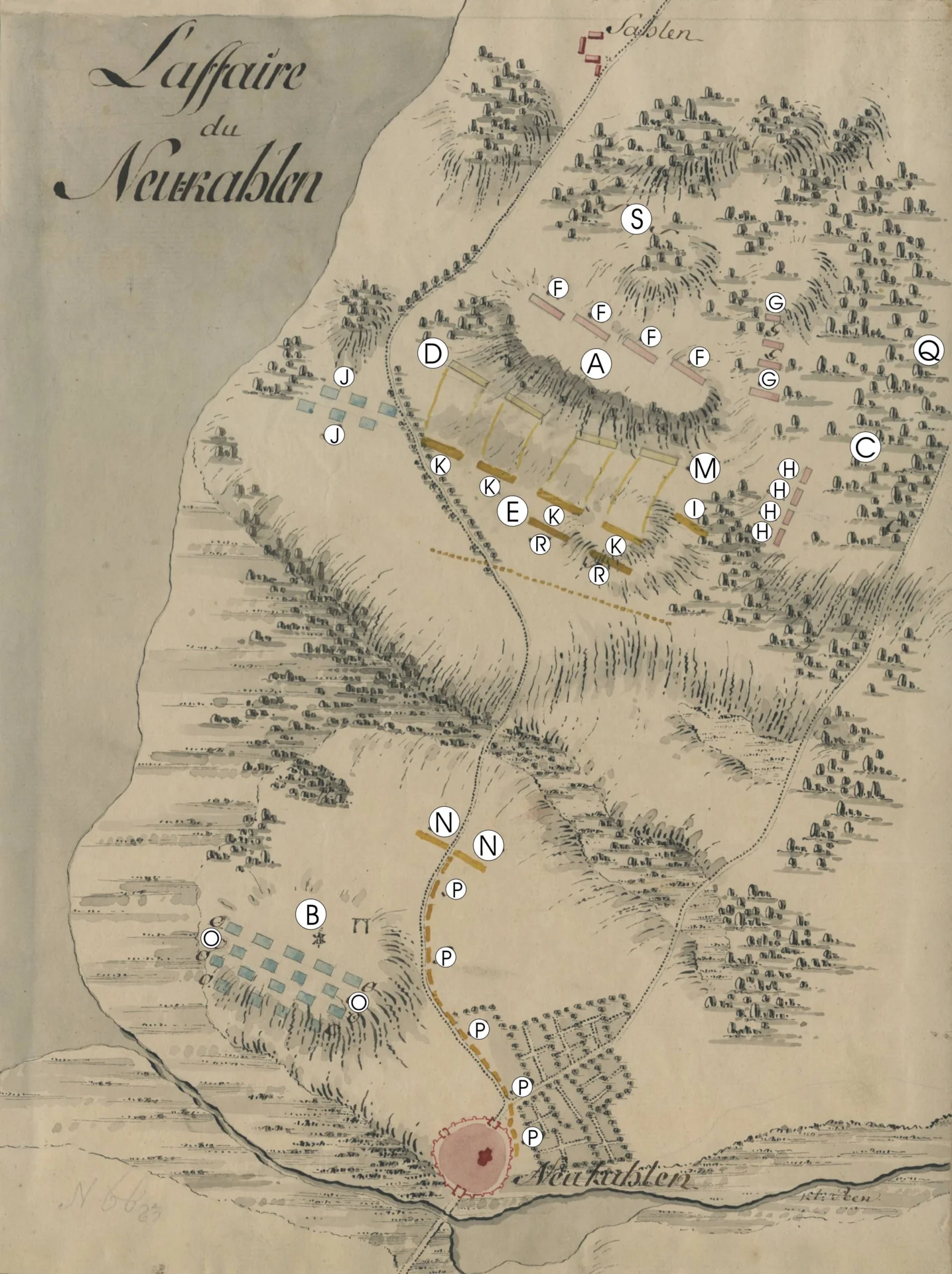 Karte zum Gefecht bei Neukalen 1762