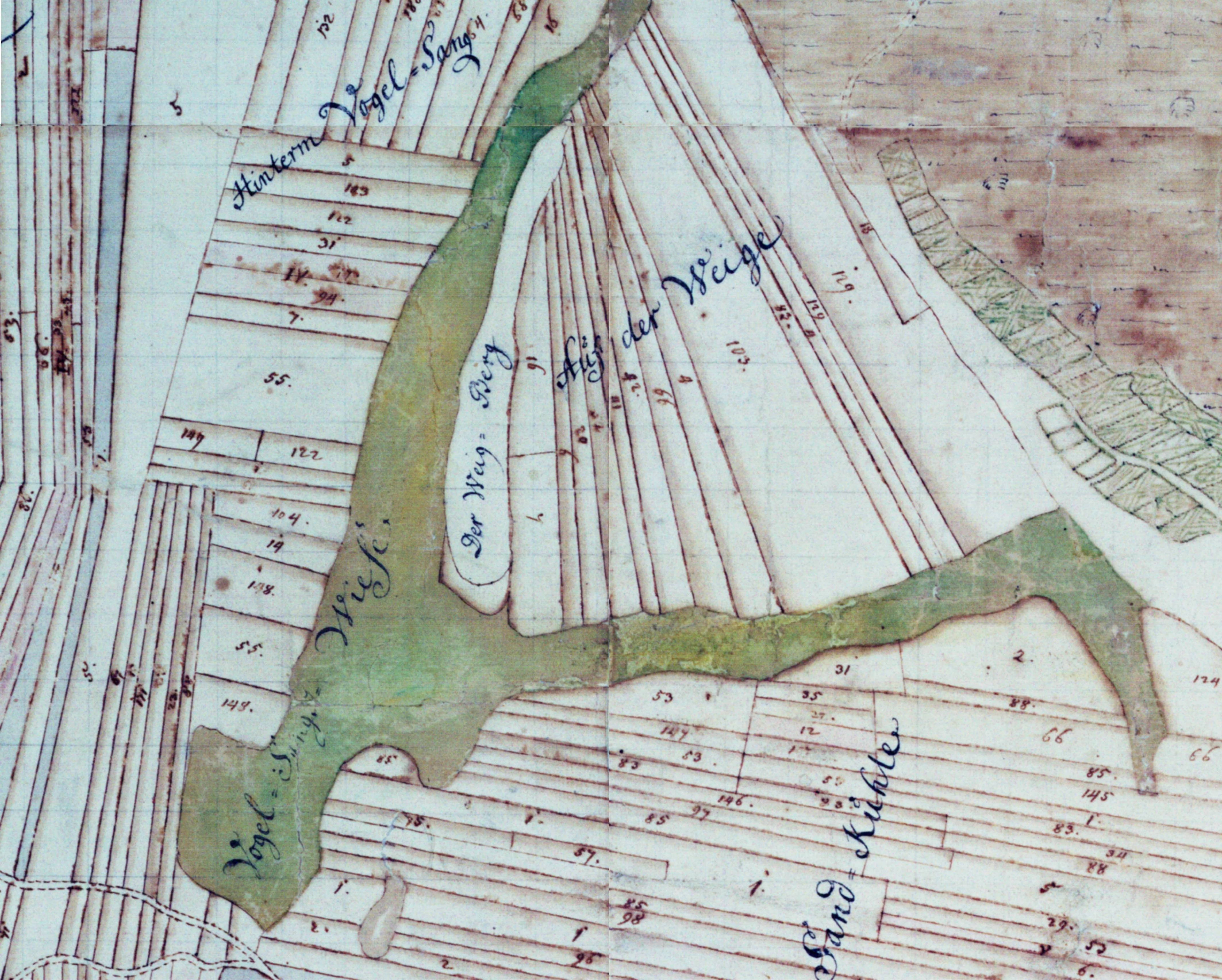 Der Weig - Berg auf der Karte von 1727
