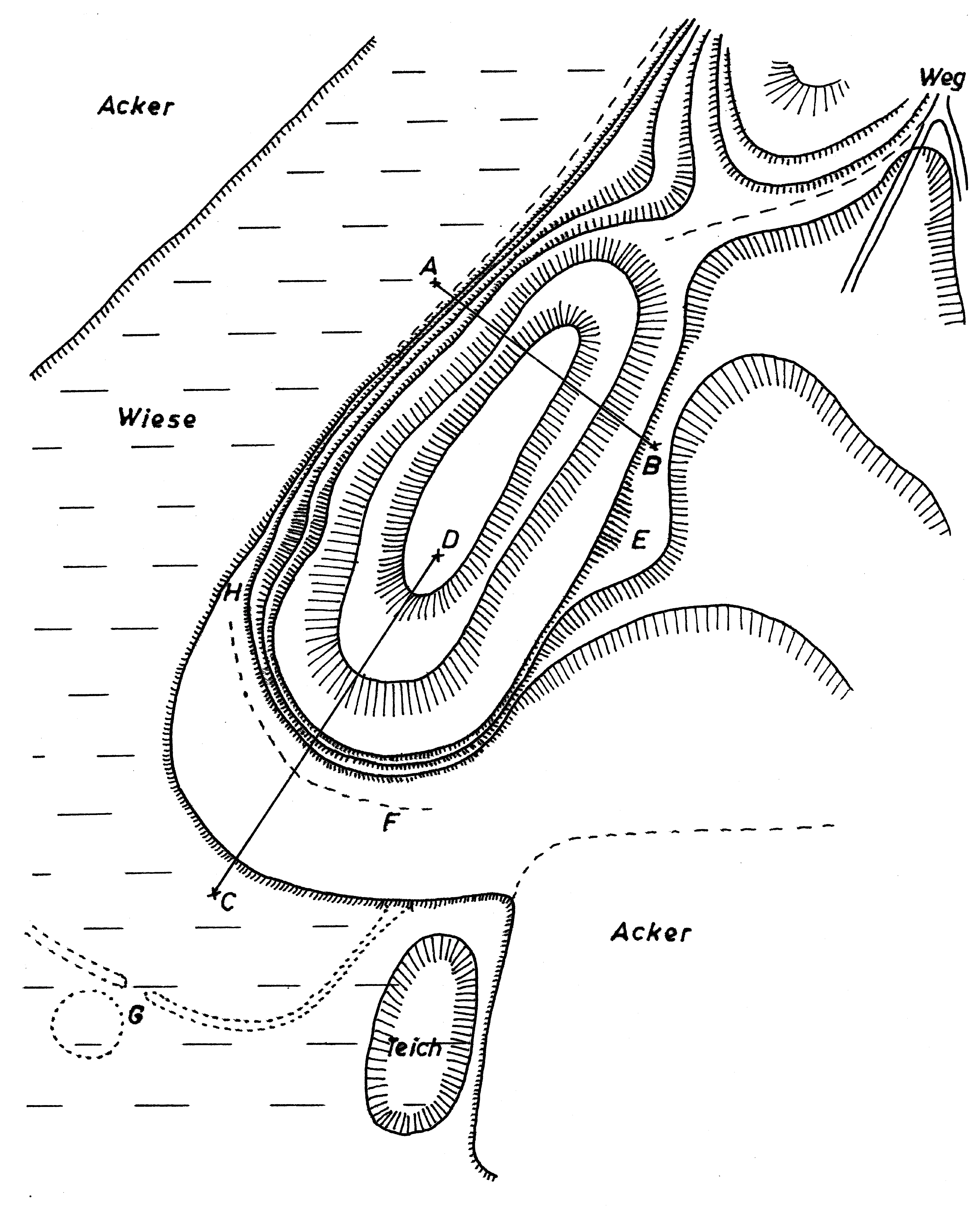 Zeichnung vom Weig - Berg bei den Judentannen (1962)