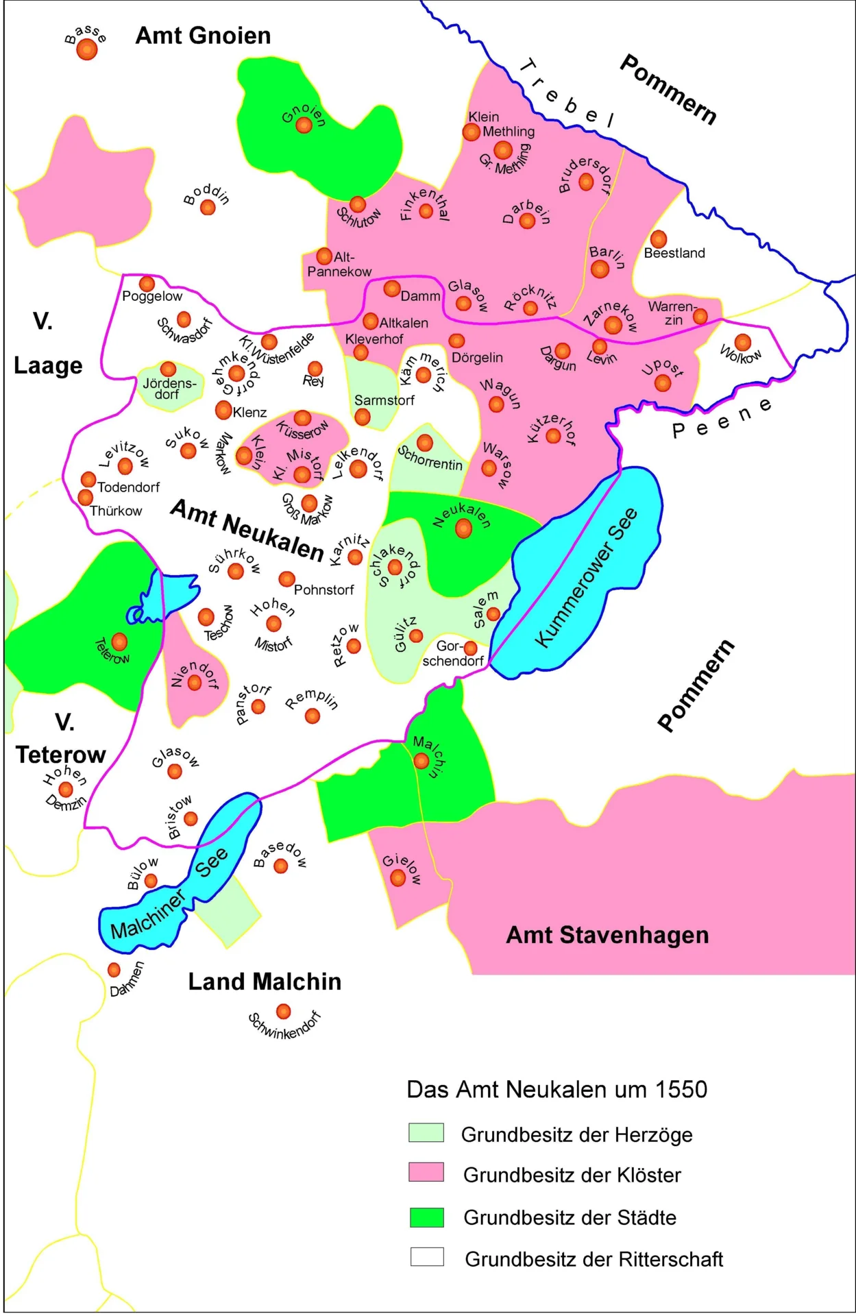 Das Amt Neukalen um 1550