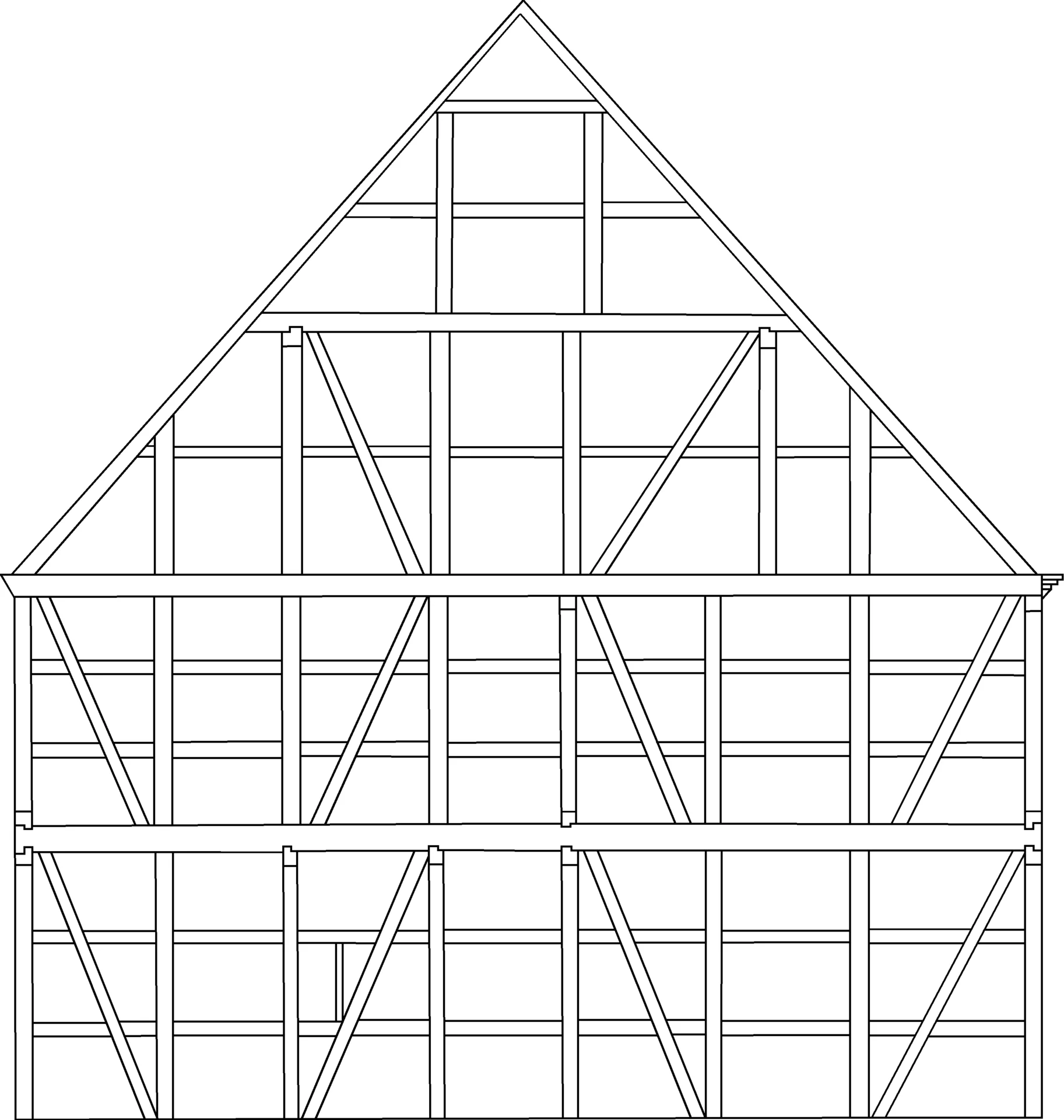 Zeichnung Giebel des Pfarrhauses 1778 (die beyden Giebels)