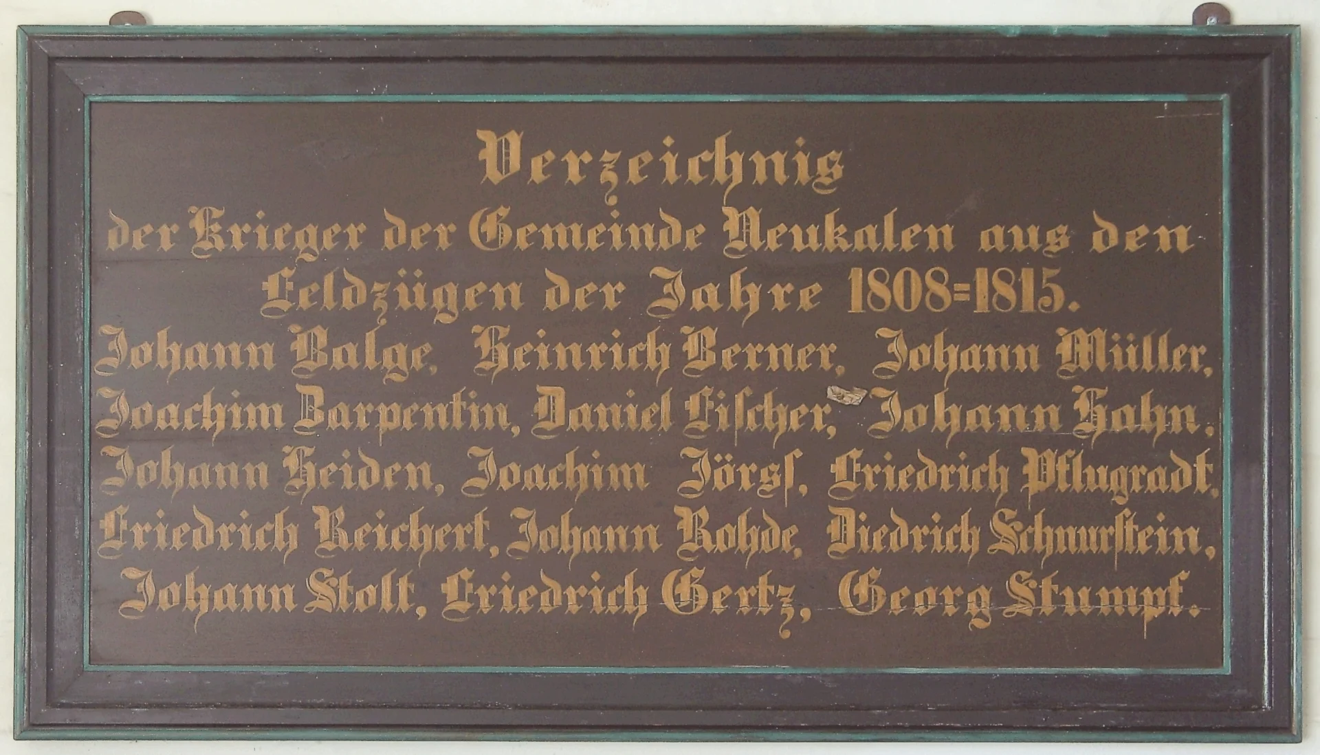 Kirchentafel 1808-1815