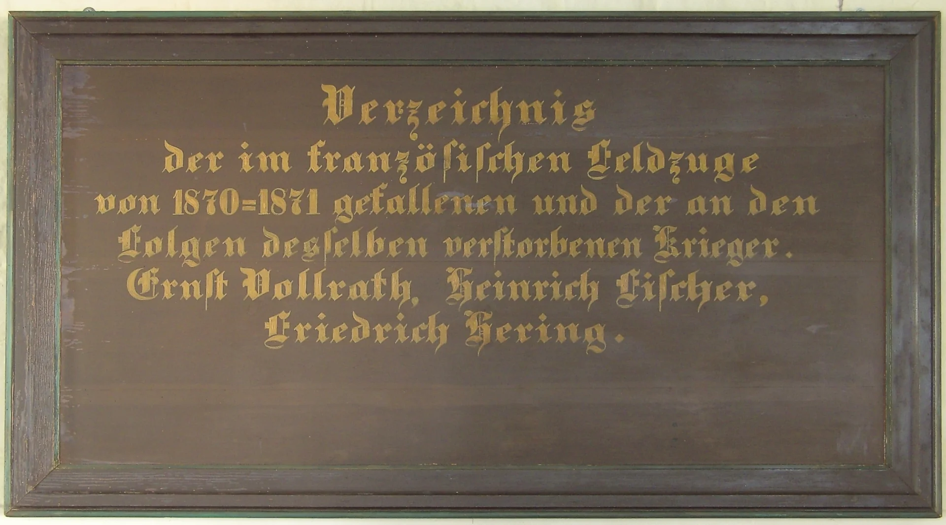 Kirchentafel 1870-1871