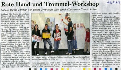 Foto des Albums: Sozialer Tag Zeitungsartikel