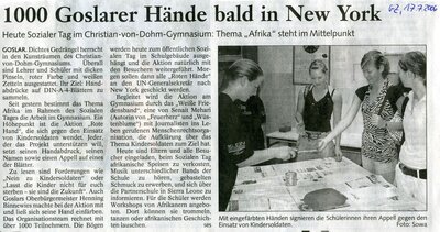 Foto des Albums: Sozialer Tag Zeitungsartikel