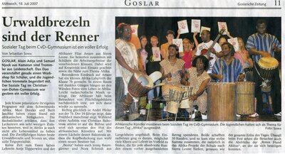 Foto des Albums: Sozialer Tag Zeitungsartikel