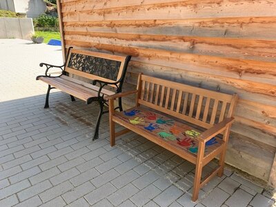 bunte "H&auml;ndebank" als Abschiedsgeschenk unserer Schlauf&uuml;chse 
