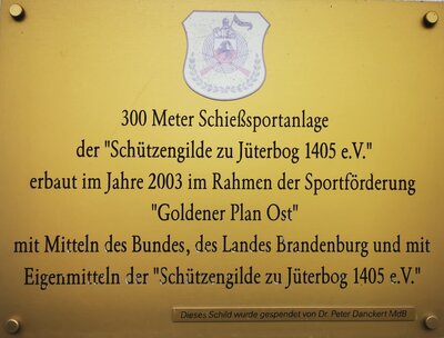 Au&szlig;en-Schie&szlig;anlage der Sch&uuml;tzengilde zu J&uuml;terbog (u.a. ein 300 m Schie&szlig;stand). 