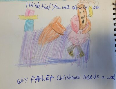 Jetzt wird klar, warum der Weihnachtsmann dringend eine Toilette braucht.  (Bild vergr&ouml;&szlig;ern)