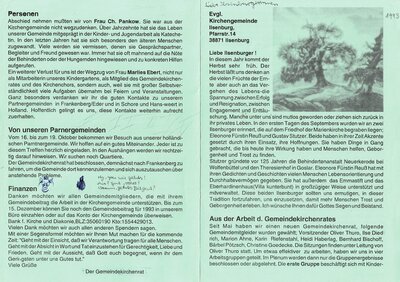 Foto des Albums: Gemeinde-Brief Ilsenburg IV. Quartal 1983