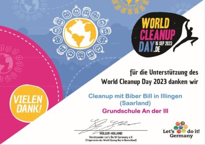 Urkunde Worl Cleanup Day 