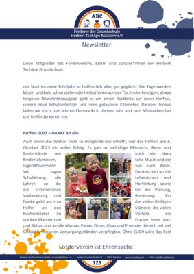 Foto des Albums: Newsletter Förderverein Oktober 2023