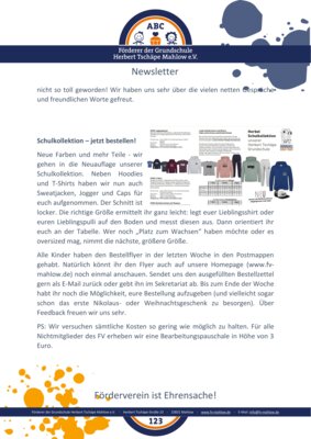 Foto des Albums: Newsletter Förderverein Oktober 2023