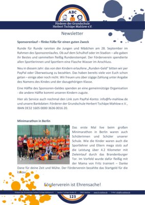 Foto des Albums: Newsletter Förderverein Oktober 2023