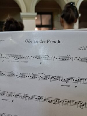 neue Musiktitel werden f&uuml;r die Sinfonie erlernt  (Bild vergr&ouml;&szlig;ern)