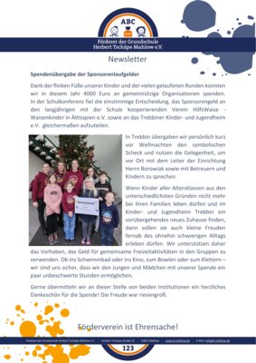 Foto des Albums: Newsletter Förderverein Januar 2024