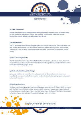 Foto des Albums: Newsletter Förderverein