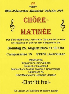 Fotoalbum CHÖRE-MATINÉE Sonntag 25.August 2024 11.00 Uhr