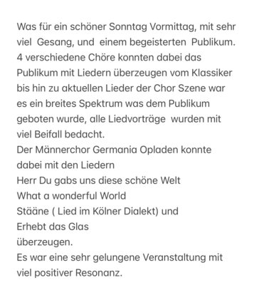 Foto des Albums: CHÖRE-MATINÉE Sonntag 25.August 2024 11.00 Uhr