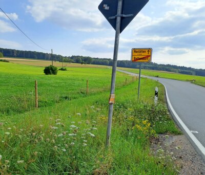 &uuml;ber den neuen Wiesenpfad Richtung Nast&auml;tten  (Bild vergr&ouml;&szlig;ern)