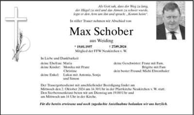 Fotoalbum Traueranzeige Schober Max