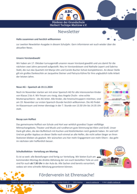 Foto des Albums: Newsletter November 2024 Förderverein