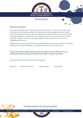 Foto des Albums: Newsletter November 2024 Förderverein