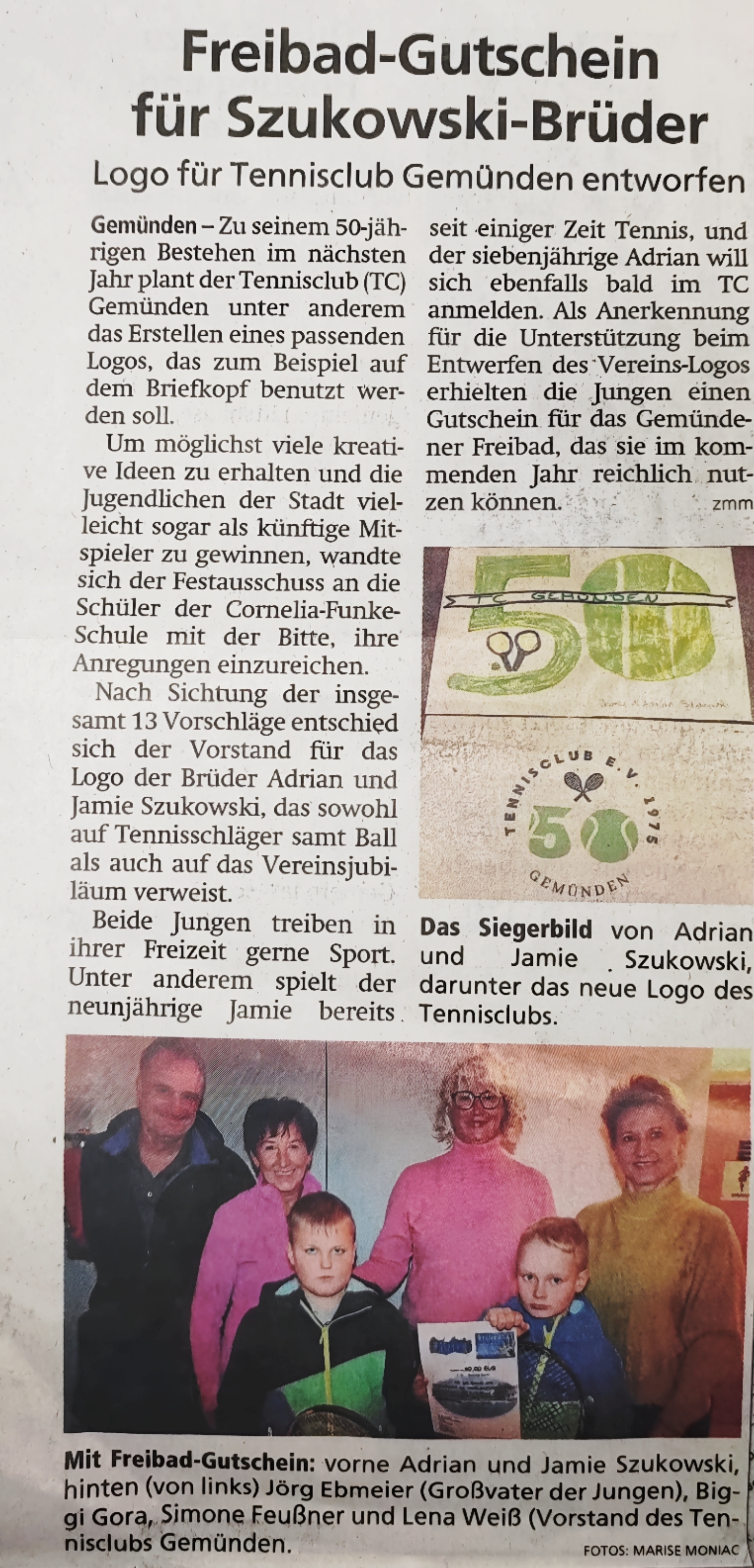 Bild: Zeitungsartikel
