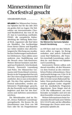 Fotoalbum Chorfestival Luxemburg 26.Juni bis 29.Juni 2025