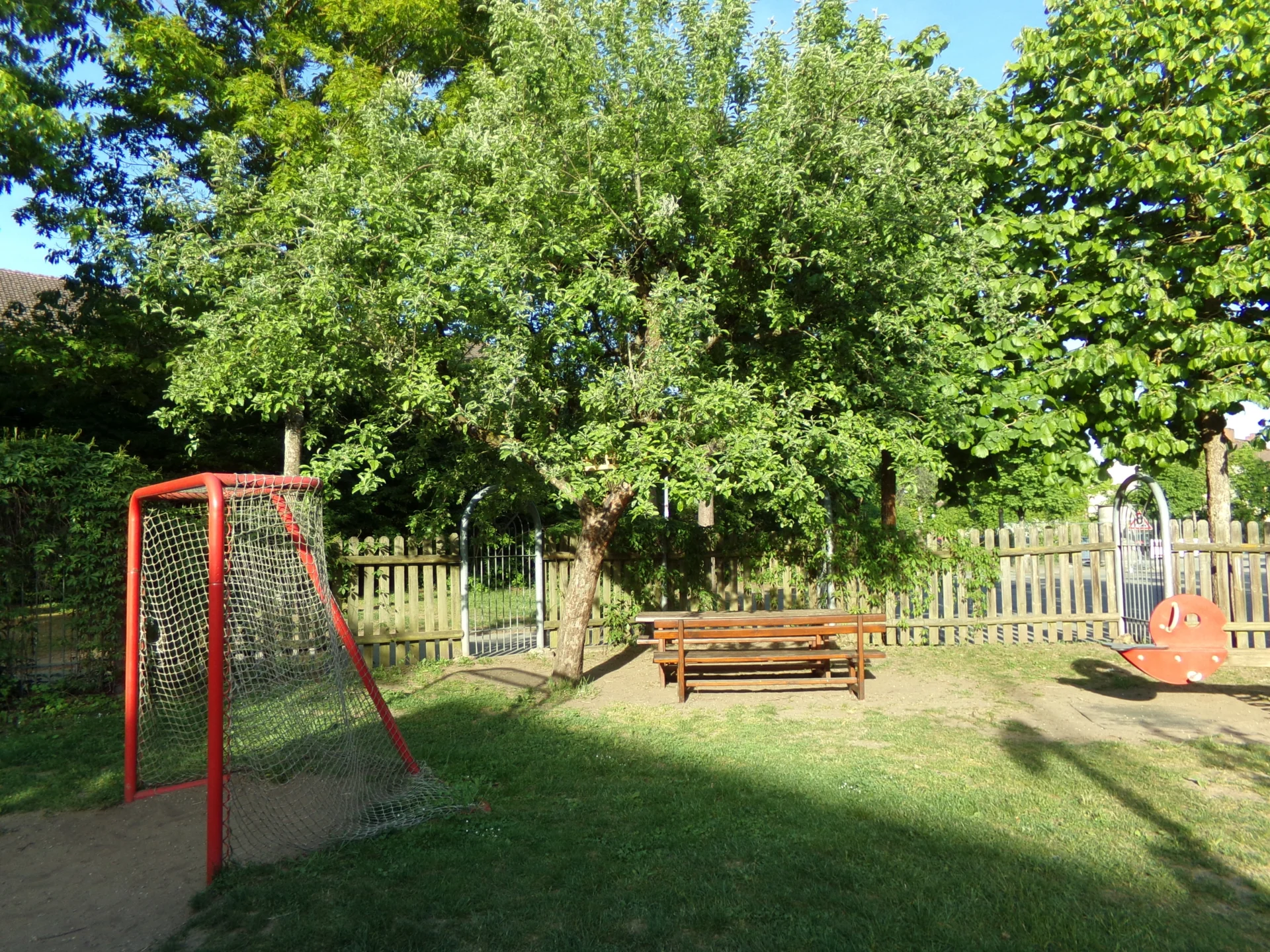 Bild: Kindergarten - Apfelbaum & Bank