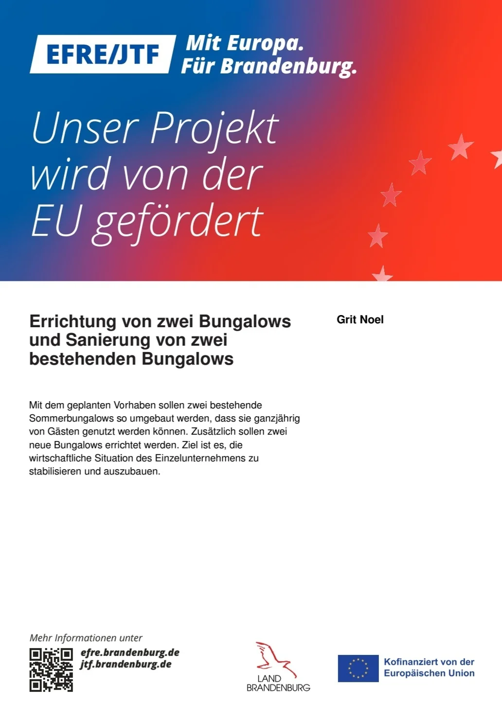 Bild: Das Projekt wird von der EU gefördert!