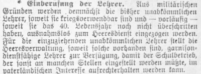 Einberufung der Lehrer, SKTB 21 01 1916 