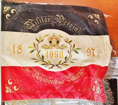 Flagge des Milit&auml;rvereins Bornh&ouml;ved und Umgegend von 1897 