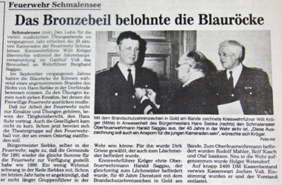 JHV der Feuerwehr Schmalensee, SZ 17 01 1991 