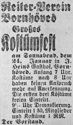 Kost&uuml;mfest beim Reiterverein Bornh&ouml;ved, SKTB 19 01 1931 