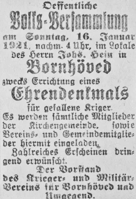 Volksversammlung f&uuml;r ein Ehrendekmal, SKTB 05 10 1921 