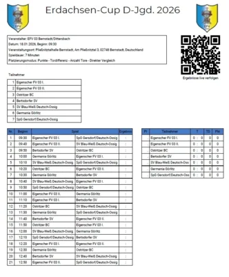 Vorschaubild: Bernstädter Erdachsen- Cup 2026 (D- Junioren, 18.01.2026)