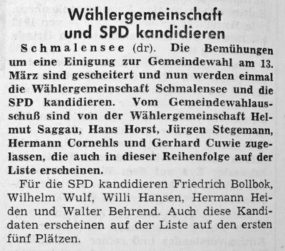 Kandidaten zur Kommunalwahl, SZ 22 02 1966 