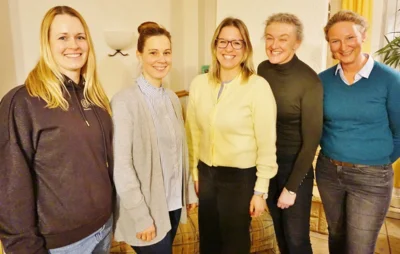 Ann Kristin Hansen (v li ), Nina H&uuml;tinger, Frederike Harder, Beeke Jankowski und Sabine Schwarz 