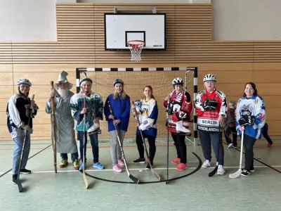 Icehockeyteam und ein Weiser 