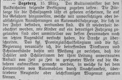 Schule und Verkehrserziehung, SKTB 15 03 1906 