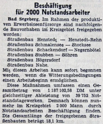 Stra&szlig;ebau Schmalenee-Stocksee, SZ 16 03 1951 