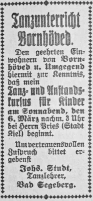 SKTB Tanzschule in Bornh&ouml;ved, SKTB 23 03 1926 