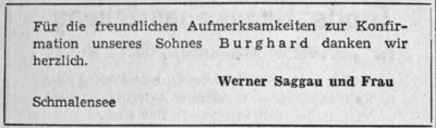 Konfirmation von Burkhard Saggau, SZ 04 04 1956 